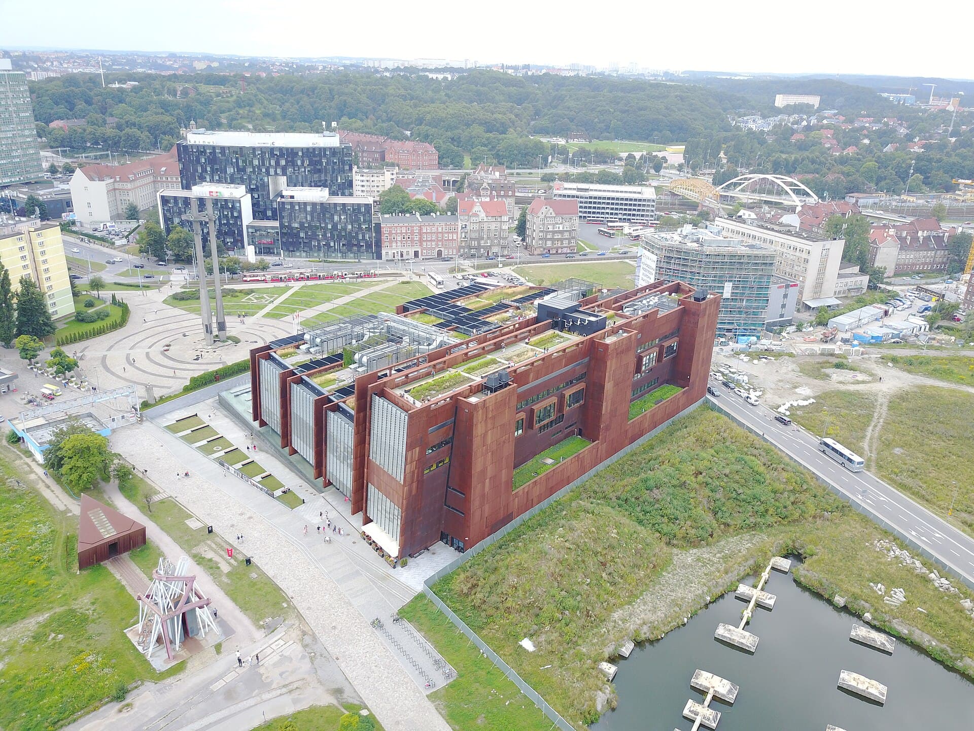 Estaleiro de Gdańsk visto do alto